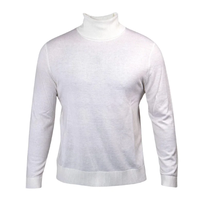 Men's soft sweater-Prestige SW-495 T. Neck Sweater - White