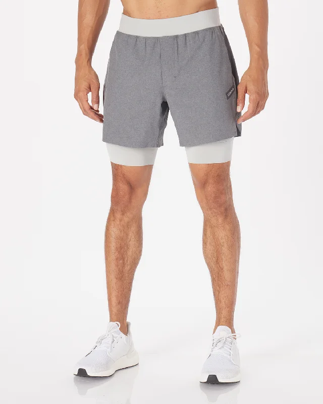 Men's wrinkle-free travel shorts-Forum Short Black Heather