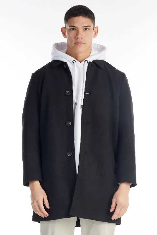 Men's tech-inspired jacket-nANA jUDY Mens Butler Coat Black