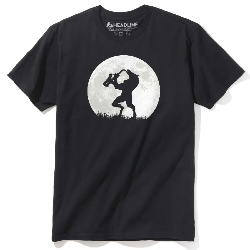 Men's premium fabric t-shirt-Werewolf Sax Solo T-Shirt