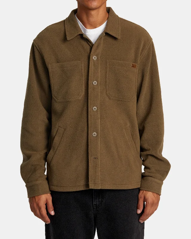 Men's summer jacket-Yukon Hi Pile Fleece Shirt Jacket - Mushroom