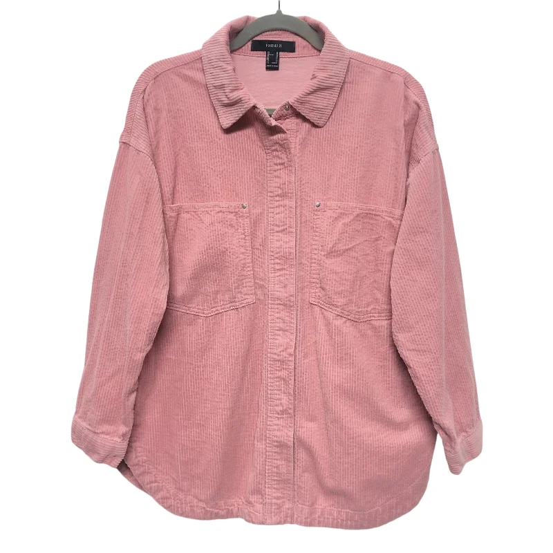 Men's quick-dry jacket-Jacket Shirt By Forever 21 In Pink, Size:M