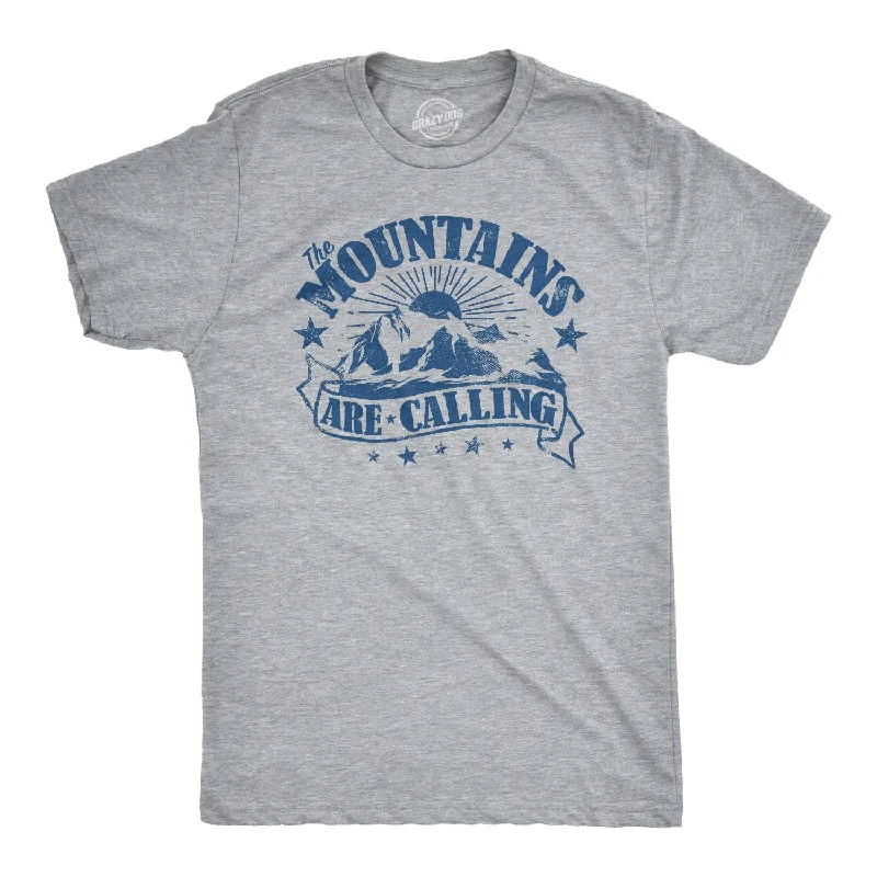 Men's durable wear t-shirt-The Mountains Are Calling Men's T Shirt