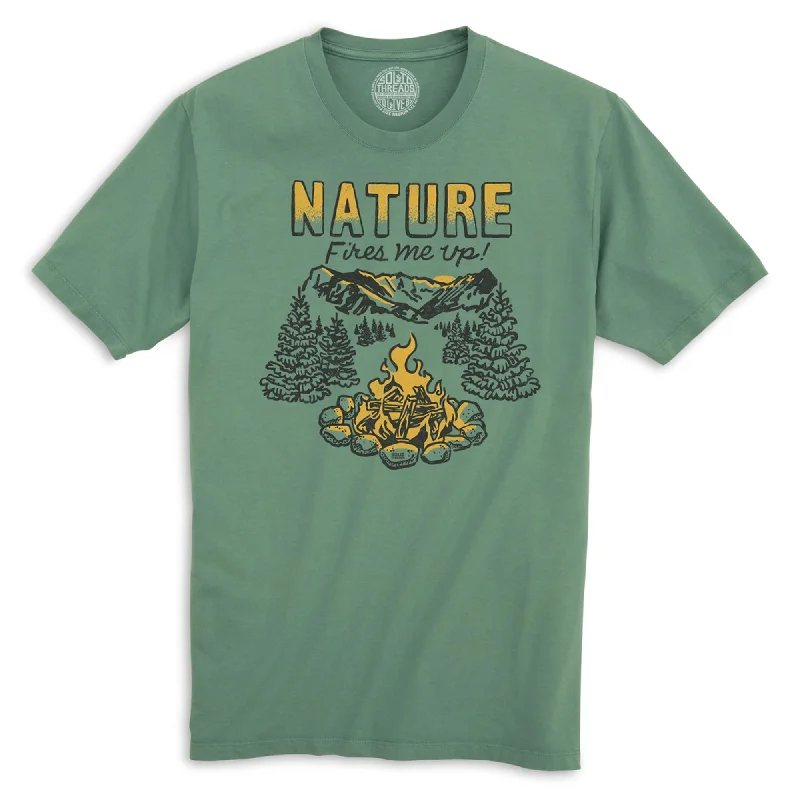 Men's high-quality t-shirt-Nature Fires Me Up Organic Cotton T-shirt