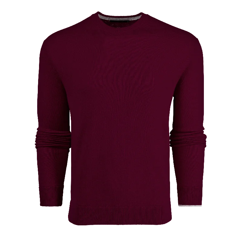 Men's soft sweater-Tomahawk Cashmere Crewneck Sweater (Anthurium)