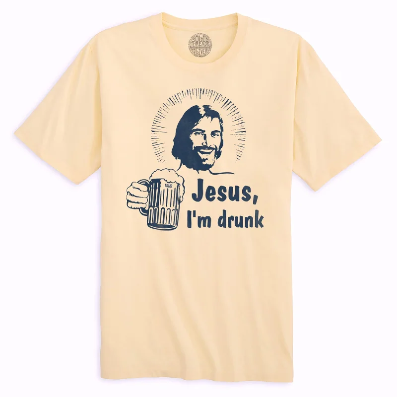 Men's comfortable fit t-shirt-Jesus I'm Drunk Organic Cotton T-shirt