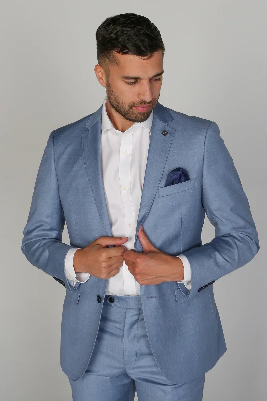 Men's relaxed fit jacket-Charles - Men's Blue Blazer