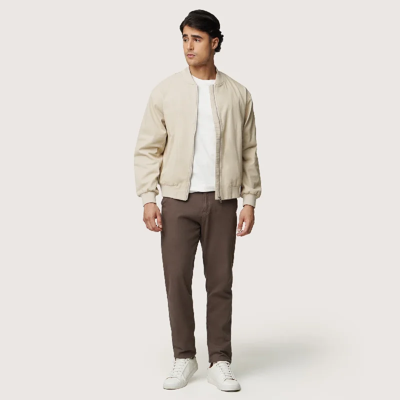 Men's comfortable jacket-Bomber Jacket In Twill