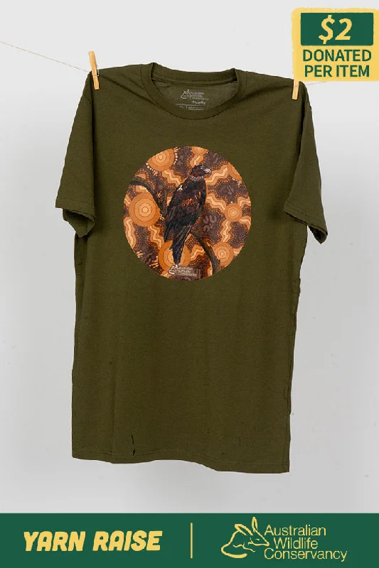 Men's versatile fit t-shirt-Eagle (Gurranyin) 'Australian Wildlife Conservancy' Army Cotton Crew Neck Unisex T-Shirt