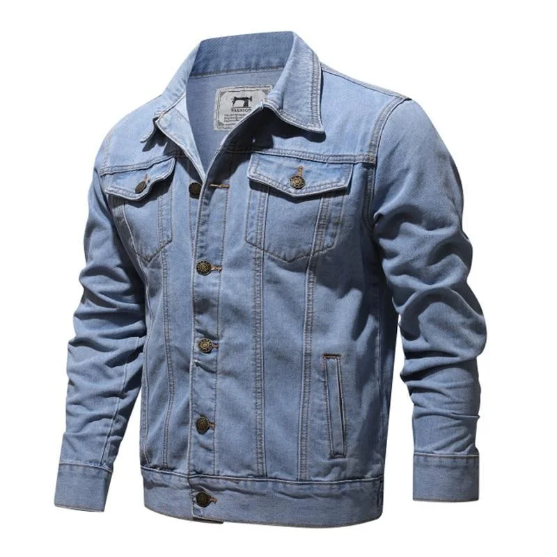 Men's cooling jacket-Men's Denim Jeans Jacket