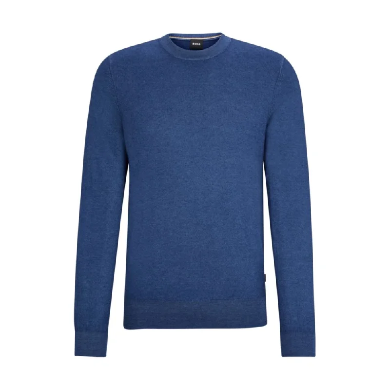 Men's hunting sweater-Regular-fit sweater in 100% cashmere with ribbed cuffs