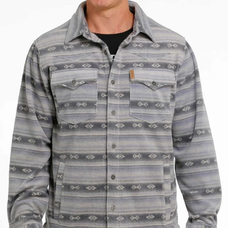 Men's adventure-ready jacket-Cinch Men's Blue Aztec Shacket