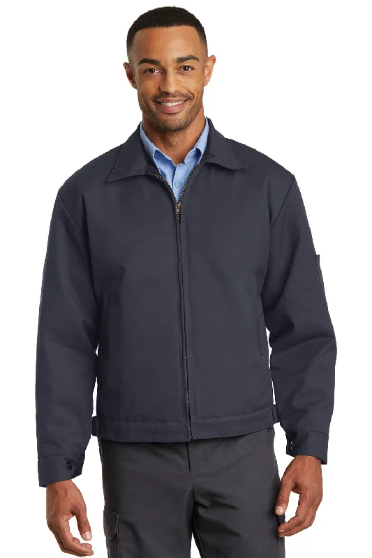 Men's weather-resistant jacket-Red Kap Mens Full Zip Jacket - Charcoal Grey