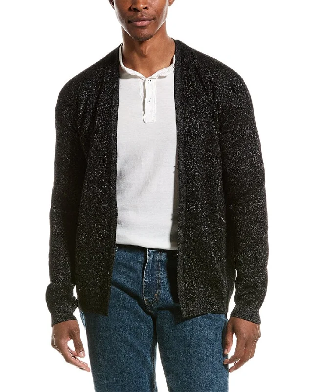 Men's tech-fabric sweater-John Varvatos Claremont Regular Fit Wool-Blend Cardigan