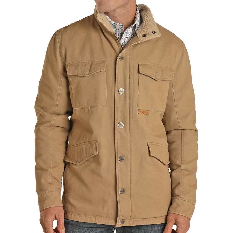 Men's modern jacket-Powder River Tan Coat