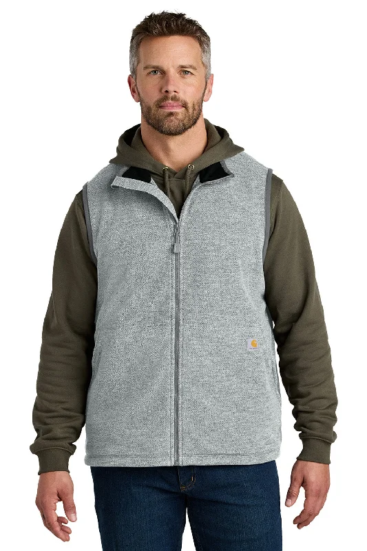 Carhartt Mens Textured Fleece Full Zip Vest - Heather Grey - New