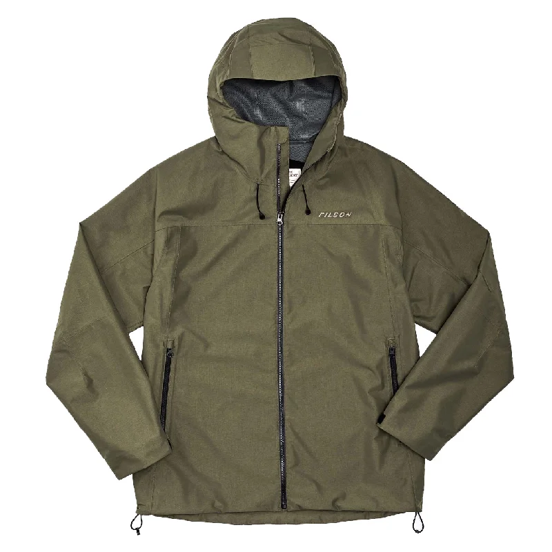 Men's adventure-ready jacket-Filson Swiftwater Rain Jacket Service Green