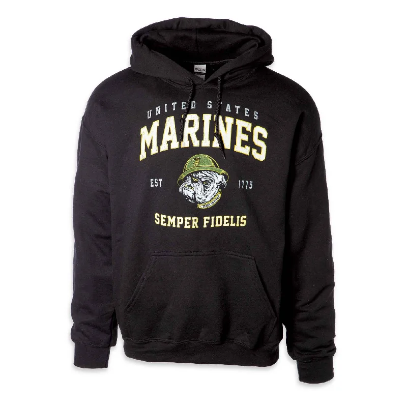 Men's modern performance hoodie-Marines Vintage Mascot Hoodie