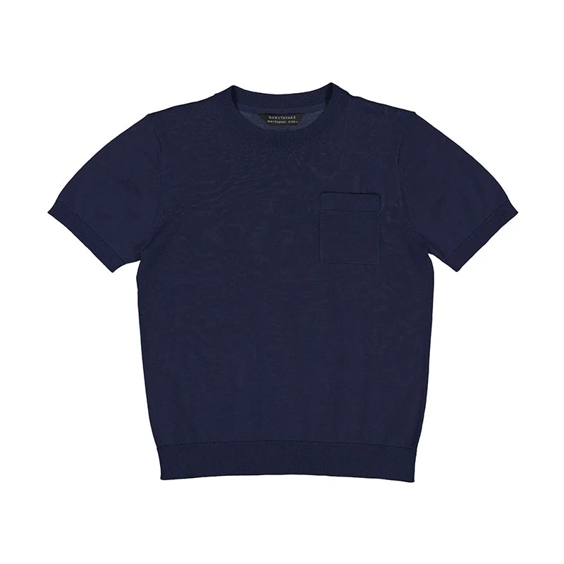 Men's vintage sweater-Nukutavake Short Sleeve Navy Sweater_6332-51