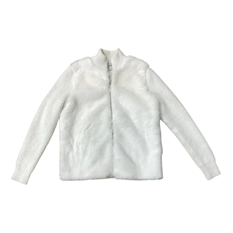 Men's sporty jacket-Jacket Faux Fur & Sherpa By Liz Claiborne In White, Size: S