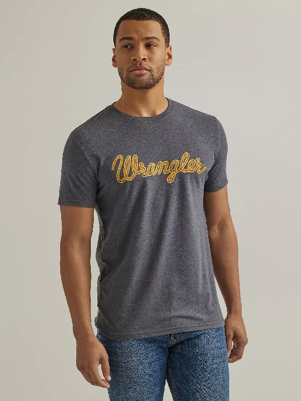 Men's sporty fit t-shirt-Men's Wrangler Logo T-Shirt #112344109