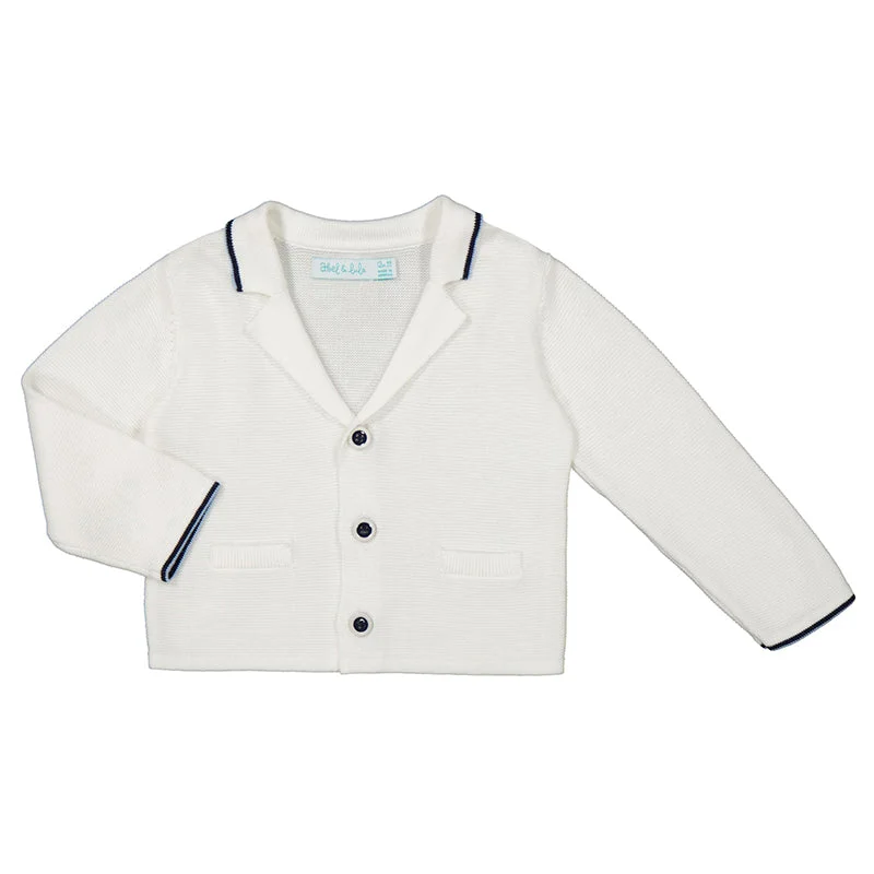 Men's stylish sweater-Abel & Lula Baby Cardigan_White 5344-1