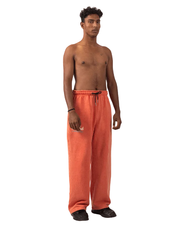 Men's comfortable travel pants-BURNT ORANGE MADE IN PAK SWEATPANTS (V4)