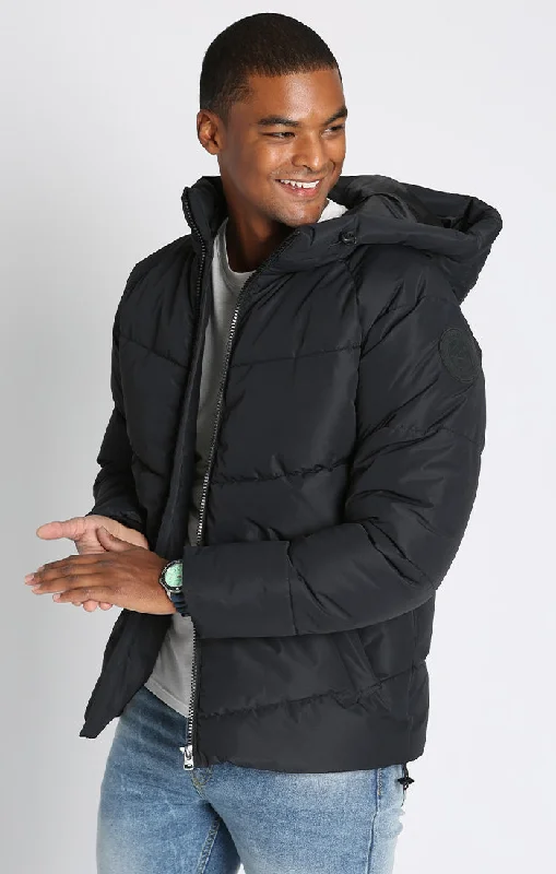 Men's ultra-comfortable jacket-Quilted Hooded Puffer Jacket