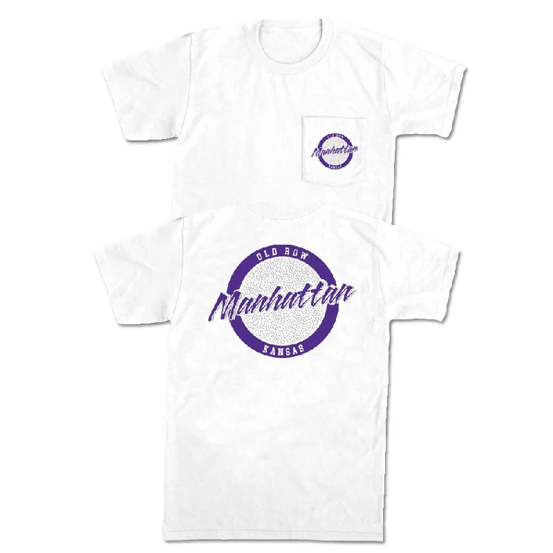 Men's sporty fit t-shirt-Manhattan, Kansas Circle Logo Pocket Tee