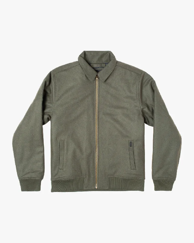 Men's sporty jacket-Pisco Zip-Up Jacket - Olive