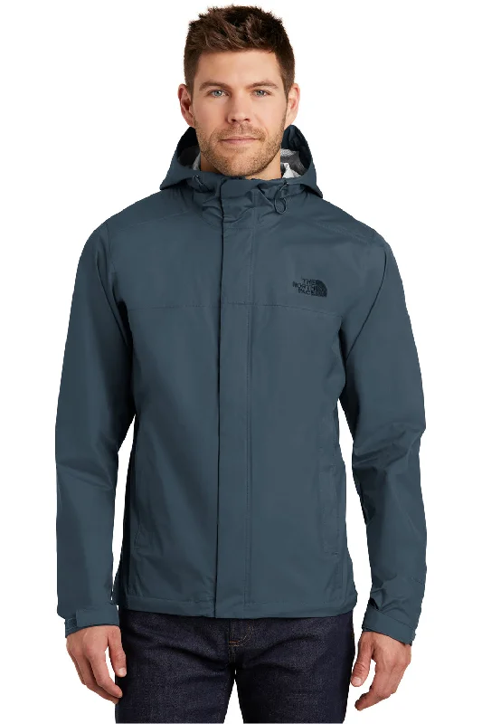 Men's pre-shrunk jacket-The North Face Mens DryVent Windproof & Waterproof Full Zip Hooded Jacket - Shady Blue