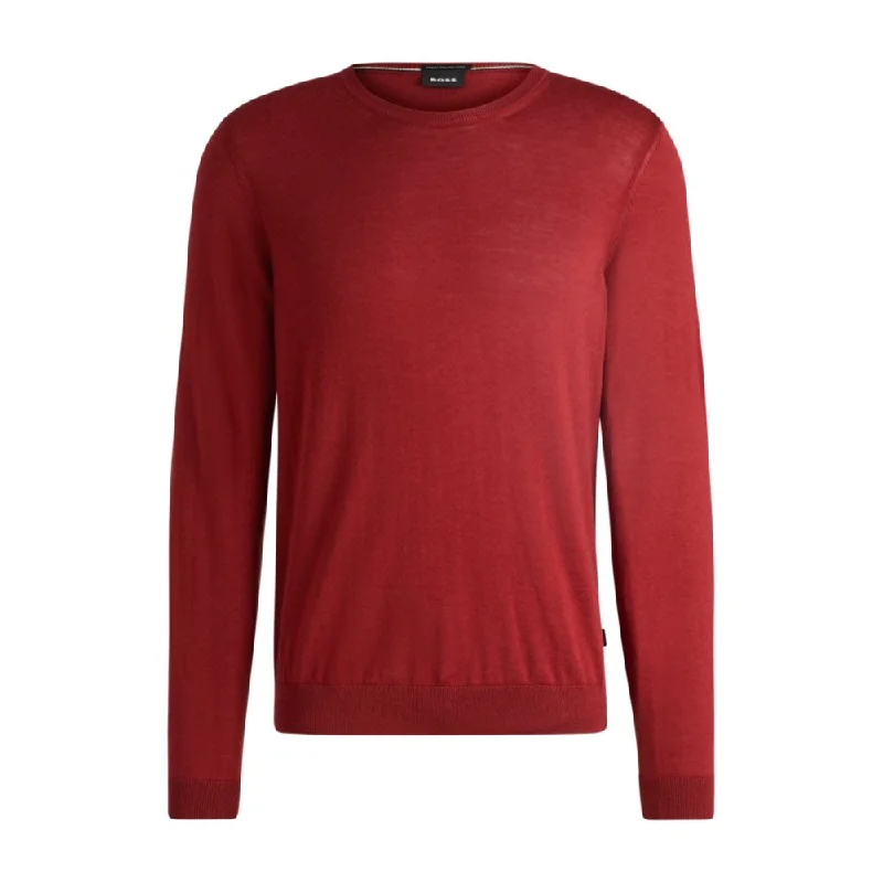 Men's modern sweater-Slim-fit sweater in virgin wool with crew neckline