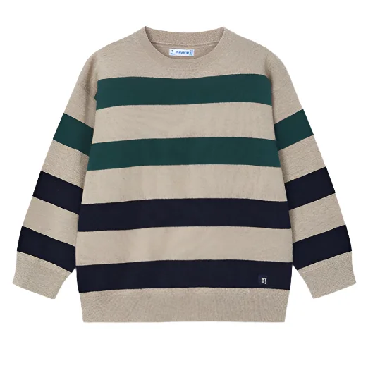 Men's basic sweater-Mini Striped Sweater