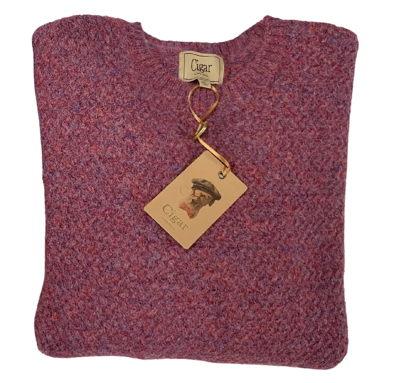 Men's vintage sweater-Bergamo Elegant CR-354 Crew Neck Sweater - Magenta