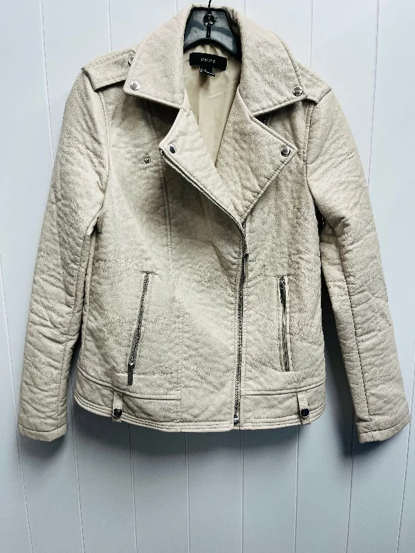 Men's antibacterial jacket-Jacket Moto By Forever 21 In Cream, Size: M