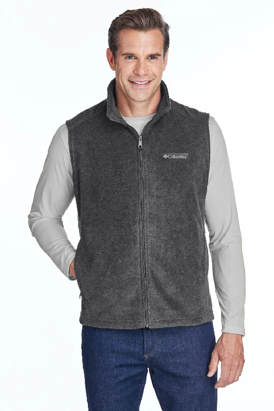 Columbia Mens Steens Mountain Full Zip Fleece Vest - Heather Charcoal Grey - Closeout