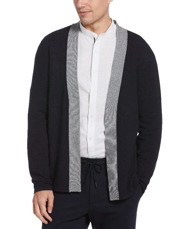 Men's casual sweater-Tech Knit Open Front Cardigan