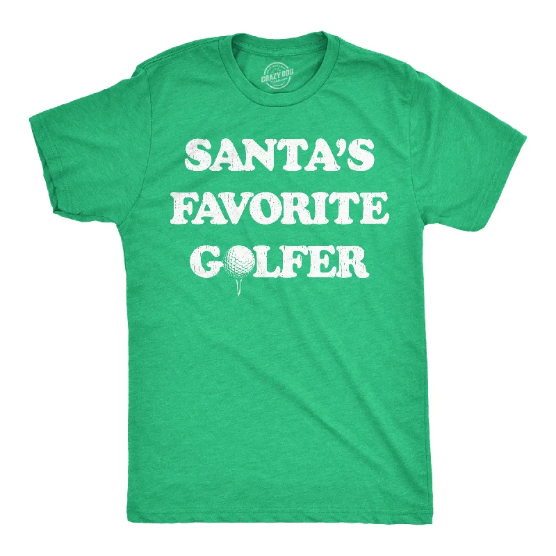 Men's casual streetwear t-shirt-Santas Favorite Golfer Men's T Shirt