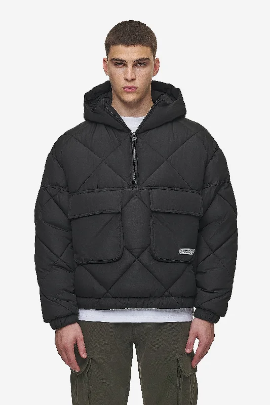 Men's sporty jacket-Eldred Jump-In Puffer Jacket Black