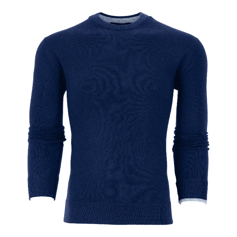 Men's timeless sweater-Tomahawk Cashmere Crewneck Sweater (Maltese Blue)