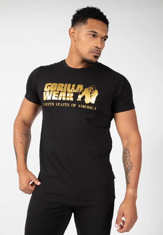 Men's high-quality t-shirt-Classic T-shirt - Black/Gold