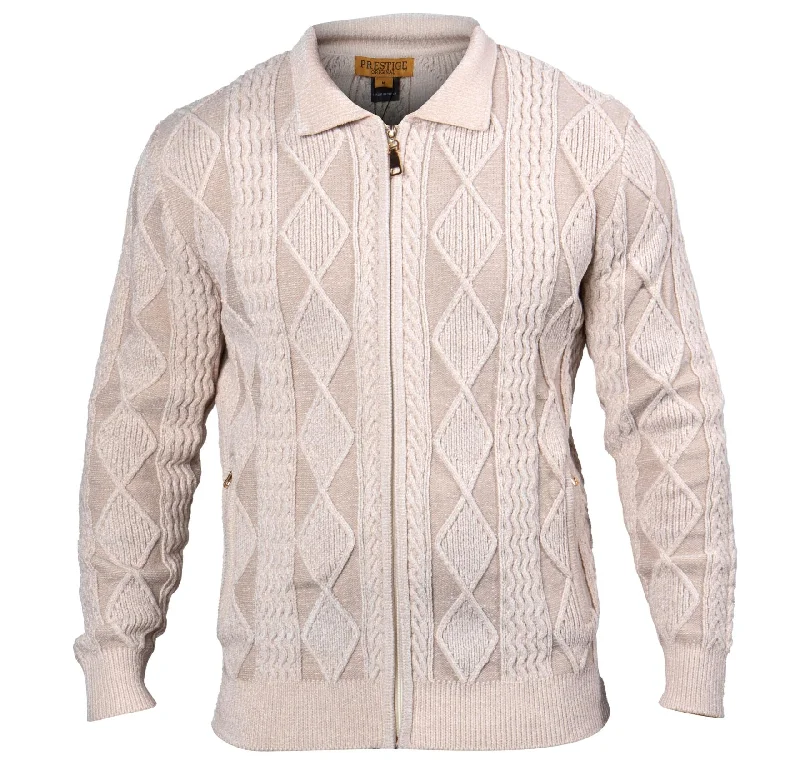 Men's must-have sweater-Prestige CH-480 Long Sleeve Sweater - Cream