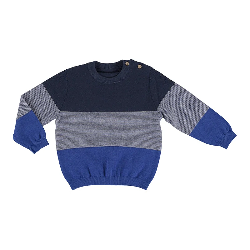 Men's retro sweater-Mayoral Baby L/S Striped Sweater _Blue 2306-77