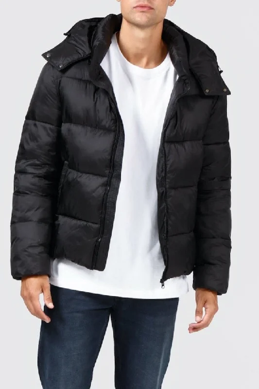 Men's antibacterial jacket-Ortc MENS PUFFER JACKET - BLACK