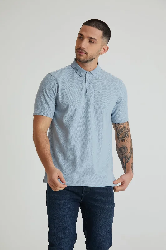 Men's adaptable sports polo shirt-Scout honeycomb pique polo in Cerulean