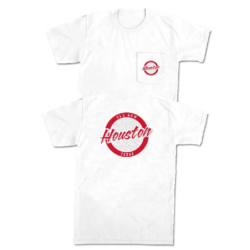 Men's organic jersey t-shirt-Houston, Texas Circle Logo Pocket Tee