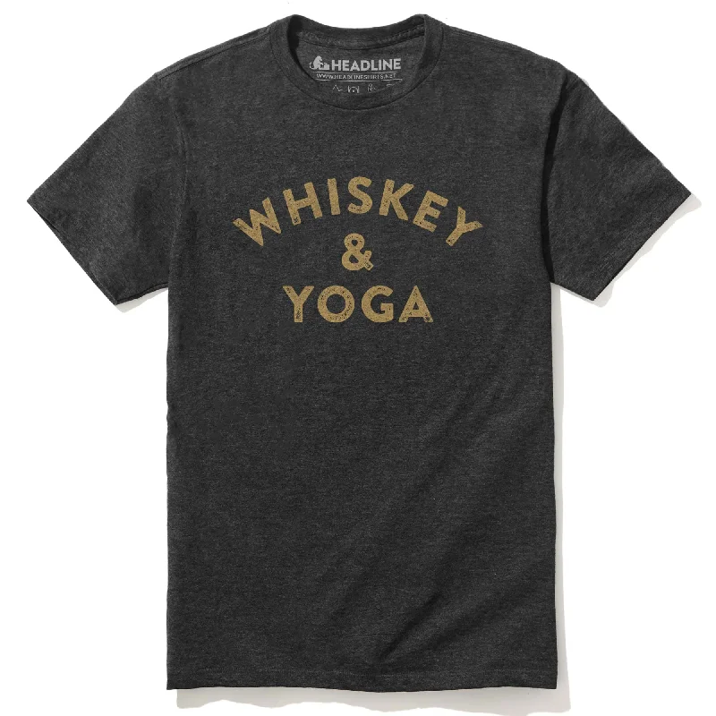 Men's bold logo t-shirt-Whiskey & Yoga T-Shirt