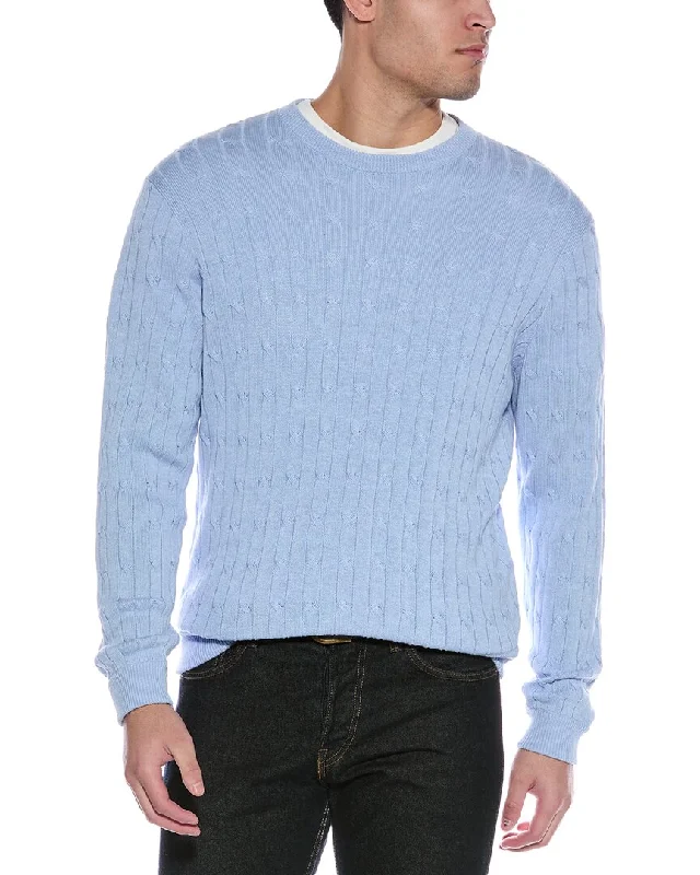 Men's recycled fabric sweater-Alashan Cable Cashmere-Blend Crewneck Sweater