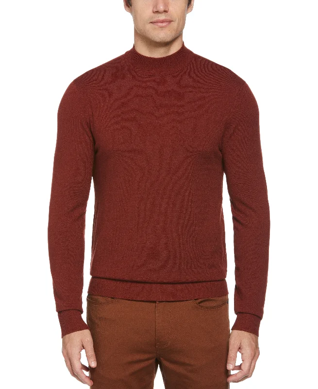 Men's versatile sweater-Tech Knit Mock Neck Pullover Sweater