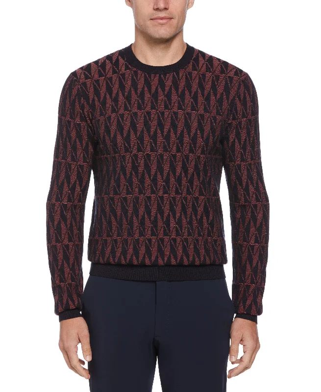 Men's heavyweight sweater-Diamond Crew Neck Sweater